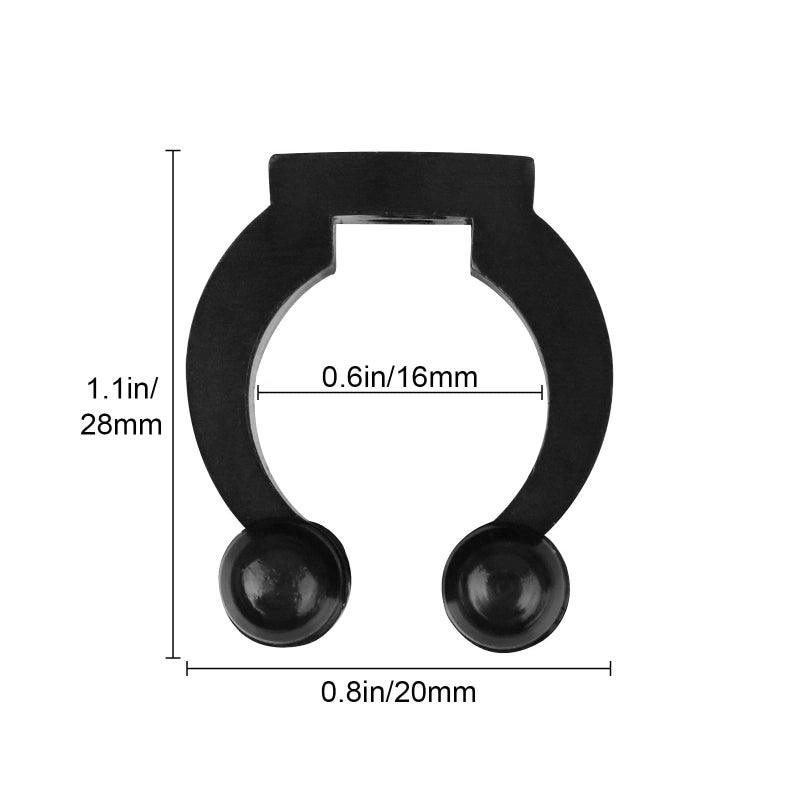 EEEKit 20 Pieces Fishing Rod Clips, Wall Mounted Fishing Pole Holder Storage Rack, Black Storage Clips Clamps Rack Organizer for Rod Billiards Cue Snooker Cue - Image 2